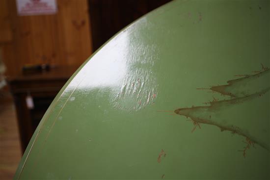 A Leutke green lacquered chinoiserie boudoir grand piano, L.5ft 7in.